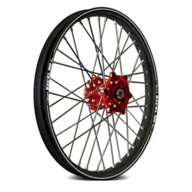70-3155RB-A60 Dubya Rear Wheel 2.15 X 18 Red Haan Hub Black A60 Rim - Wheels
