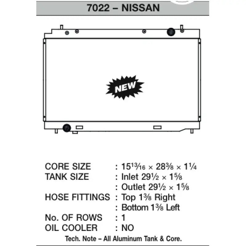 CSF Radiator 7022 7022 CSF Radiator Radiator Overall Dimensions 29-1/2 Inch Length X