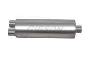 Gibson 788050S Gibson SFT Superflow Dual/Center Round Muffler - 8x24in/3in Inlet/4in Outlet - Stainless