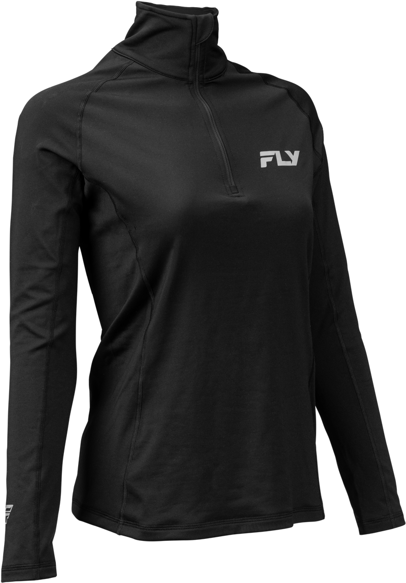Wmn's Hvywght Baselyer 3/4 Zip Black 3x