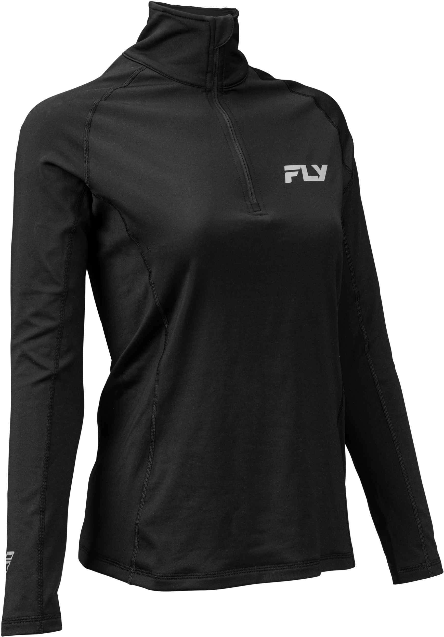 Wmn's Hvywght Baselyer 3/4 Zip Black Lg