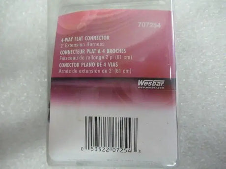 707254 Wesbar 4Flat Ext Harness 2’ Long - Trailer Wiring Connector