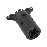 Black seven-pin trailer wiring adapter for Wesbar 7-Way Blade to 4-Flat connections