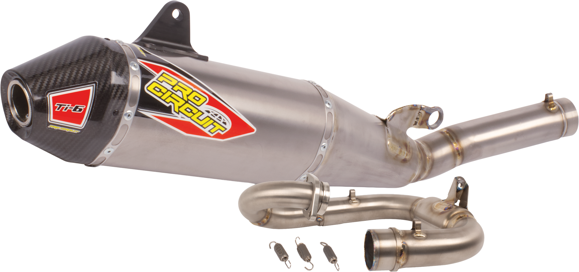 PRO Circuit Ti-6 Titanium Exhaust System 0332625F - Titanium Carbon TI-6 END-CAP