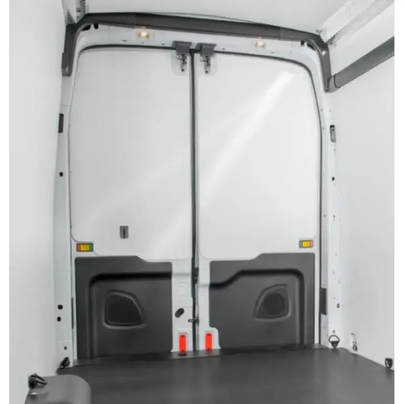 White van interior with closed rear doors featuring Legend Fleet Duratherm door liner