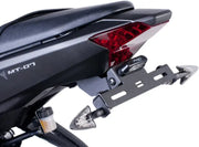 Motorcycle rear end with license plate holder showcasing 7108N Fender Eliminator Kit Black