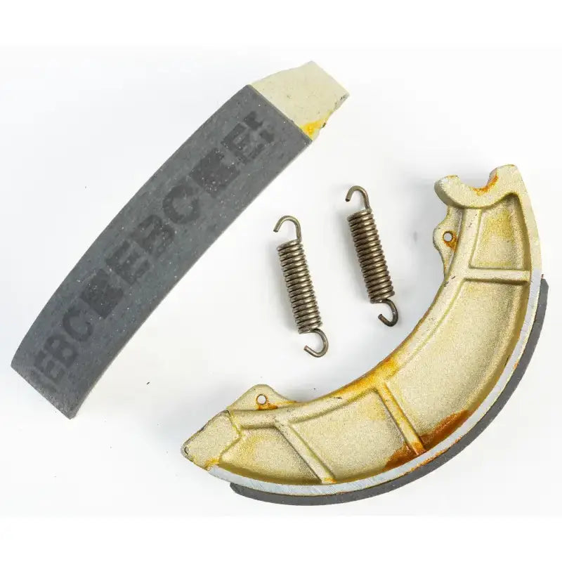 Automotive brake shoes and lining kit with springs for better stopping power and organic brake pads