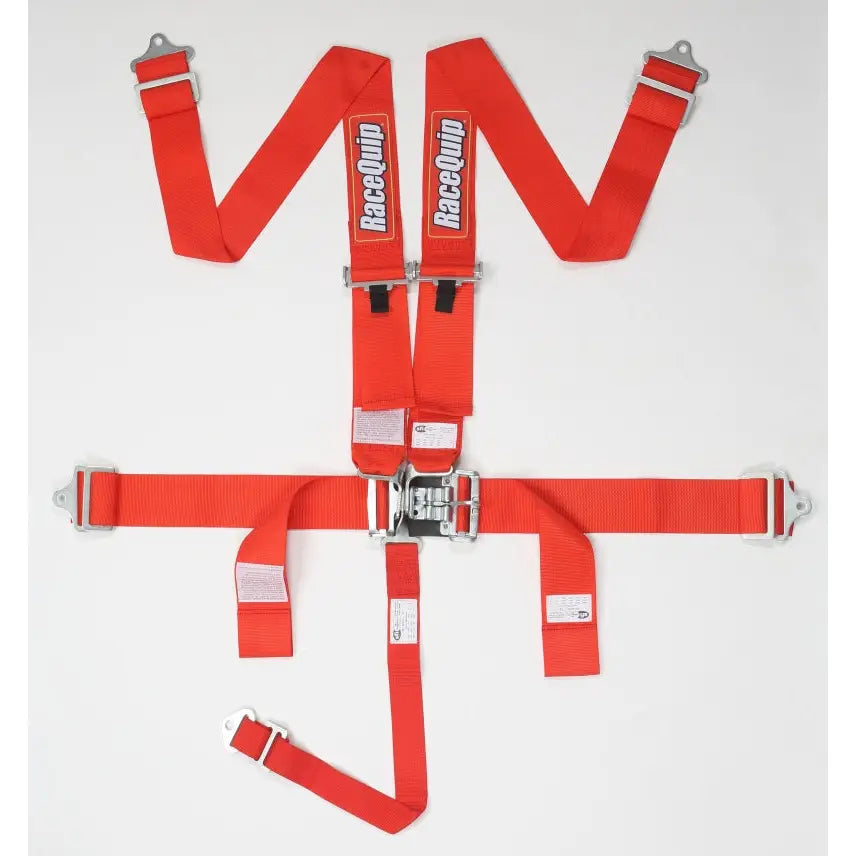 RACEQUIP 711011 L & L 5PT HARNESS SET RED