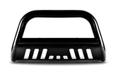 Black powder-coated bull bar with skid plate for Nissan Frontier Classic B bumper