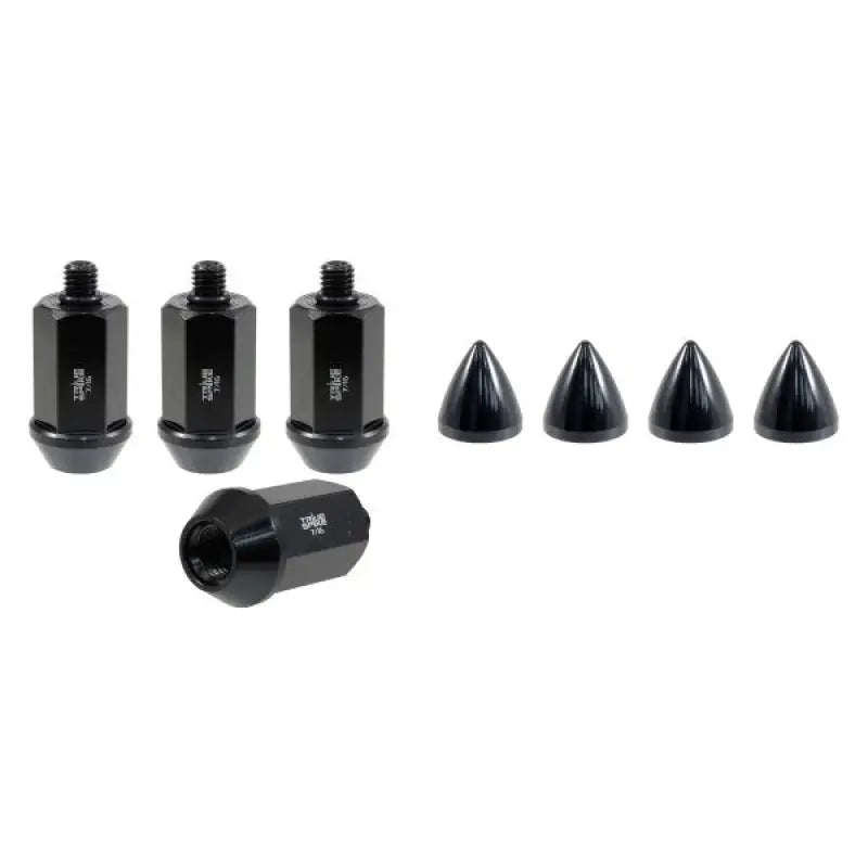 Black lug nuts and spike caps for true spike wheel installation kit