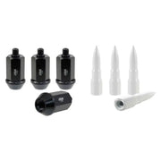 Black and white lug nuts for True Spike Wheel Installation Kit, perfect for spike wheel installation