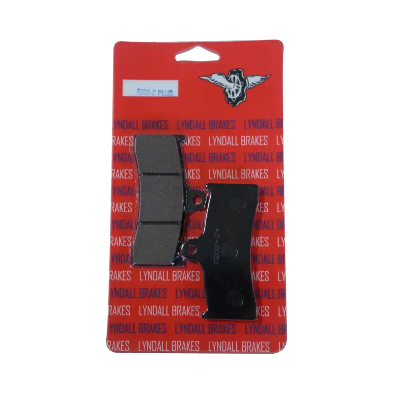 Lyndall Brakes 7202-X brake pads in red and white retail packaging for Buell bikes