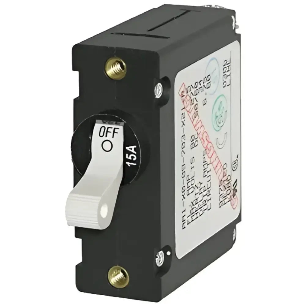 7214BSS Blue Sea Circuit Breaker Aa1Toggle, durable electrical component with 15A toggle switch.
