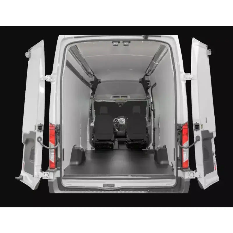 Open-doored white van interior featuring Legend Fleet Duratherm Wall Liner