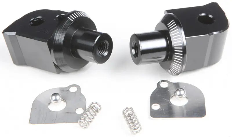 Black anodized aluminum 7269N Footpeg Adapter with springs for racing footpegs