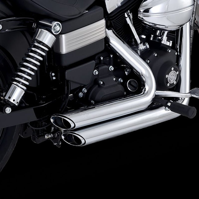 Vance & Hines HD Dyna 12-17 Shortshots Staggered Chrome PCX Full System Exhaust - 17327