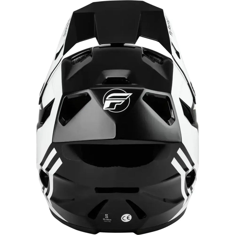 Black and white full-face Youth Rayce Helmet 73-3609YM for kids riding motocross
