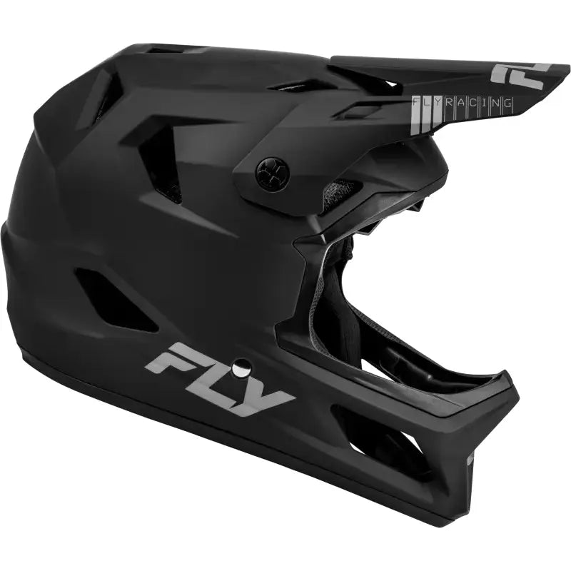 Black full-face mountain bike helmet 73-3613L Rayce Helmet Matte Black Lg Fly Racing