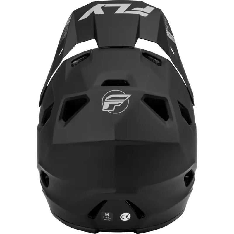 Black motocross helmet 73-3613S Rayce Helmet Matte Black Sm Fly Racing