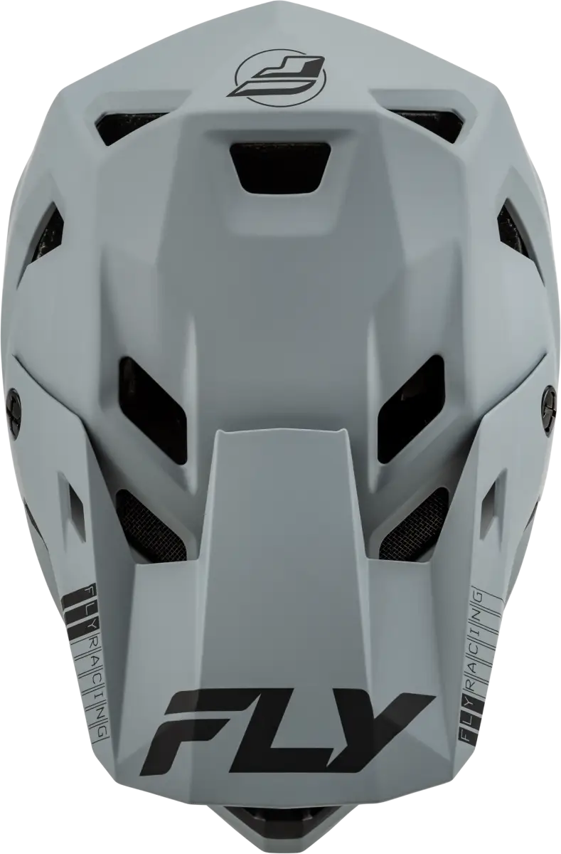 Gray motocross helmet 73-3614M Rayce Helmet Matte Grey Md Fly Racing gear