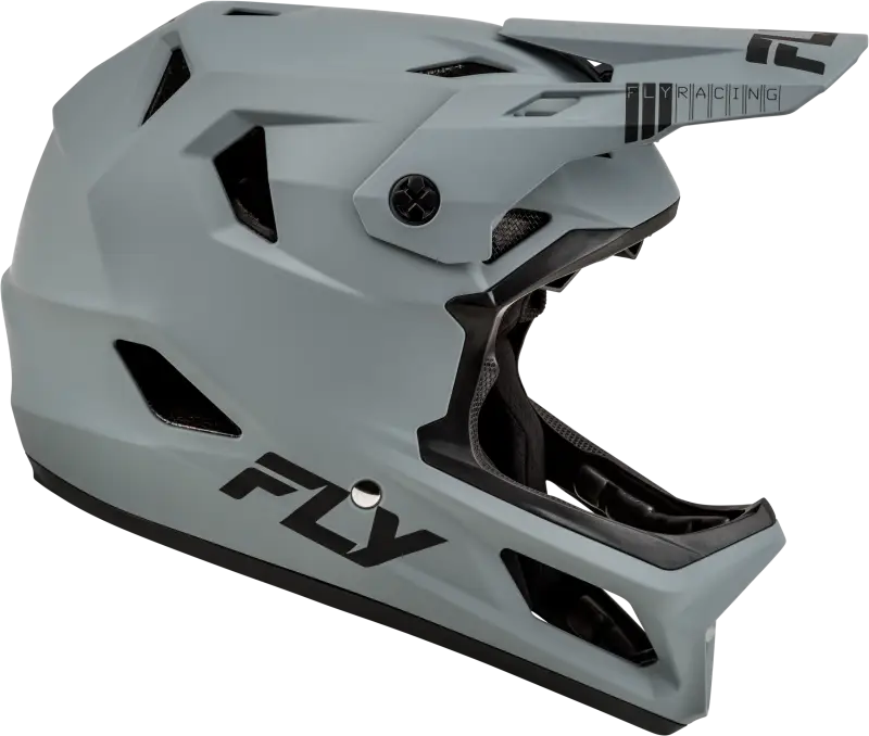 Gray full-face mountain bike helmet 73-3614S Rayce Helmet Matte Grey Sm by Fly Racing