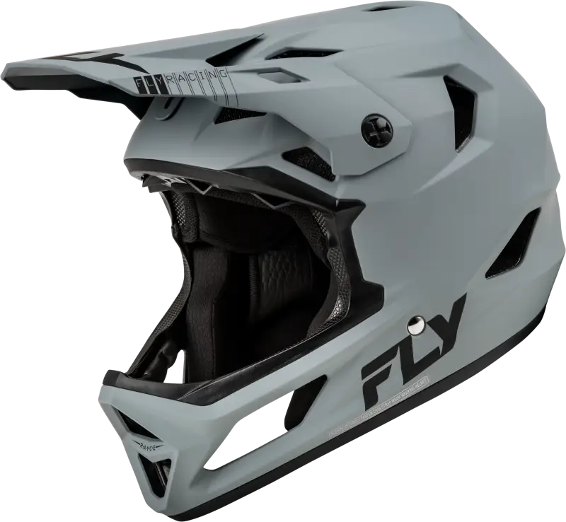 Gray full-face helmet 73-3614S Rayce Helmet Matte Grey Sm for Fly Racing riders