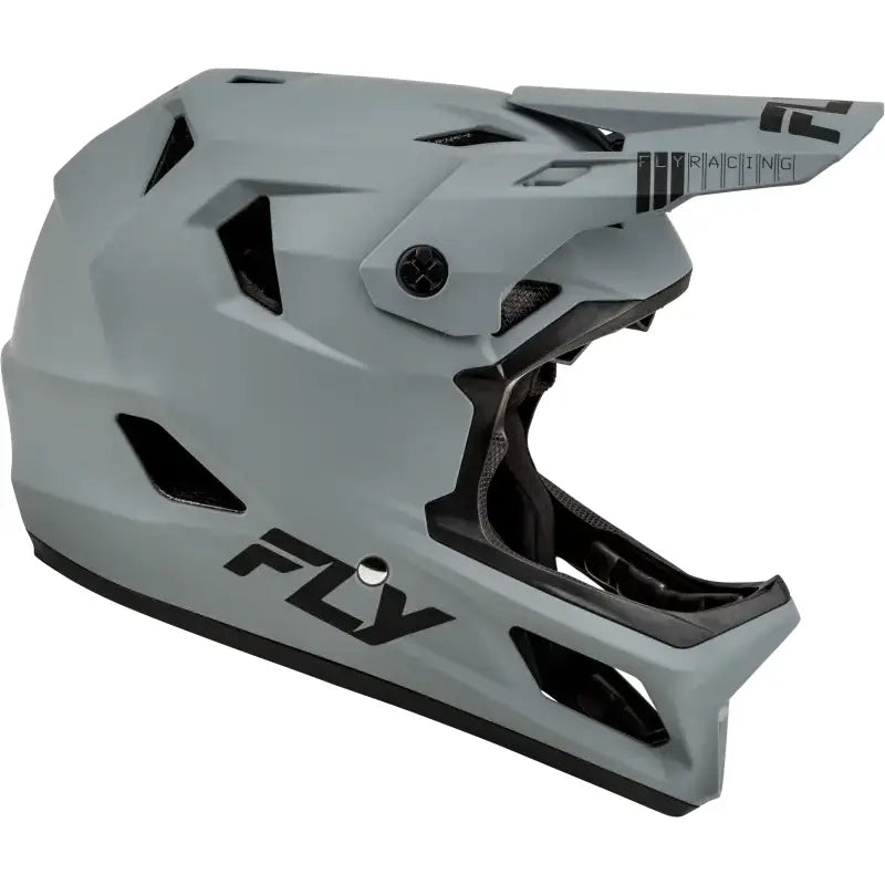 Gray full-face mountain bike helmet from Youth Rayce Helmets 73-3614YS for kids