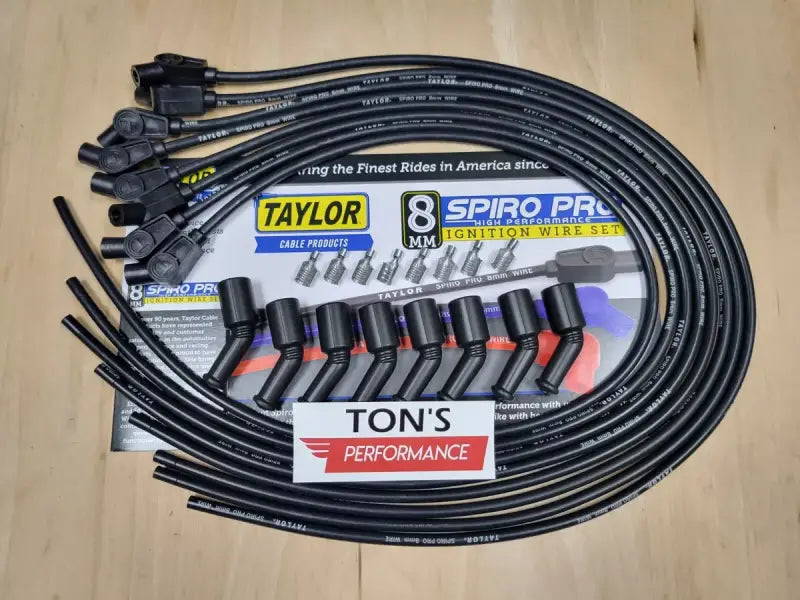 Black ignition wire set for Taylor Cable 8mm Spiro Pro LS universal 135 degree setup