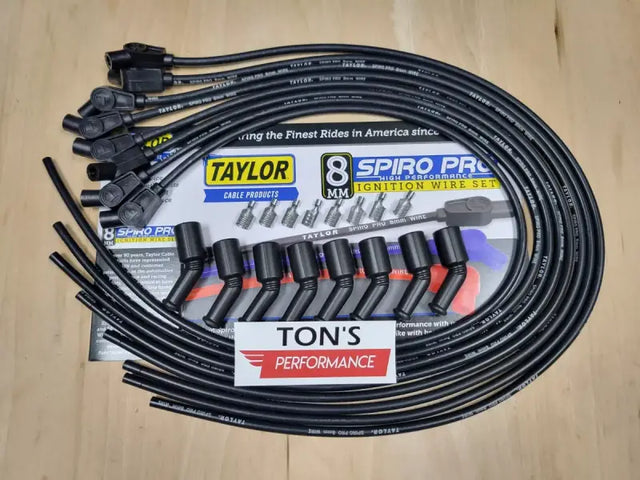 Black ignition wire set for Taylor Cable 8mm Spiro Pro LS universal 135 degree setup