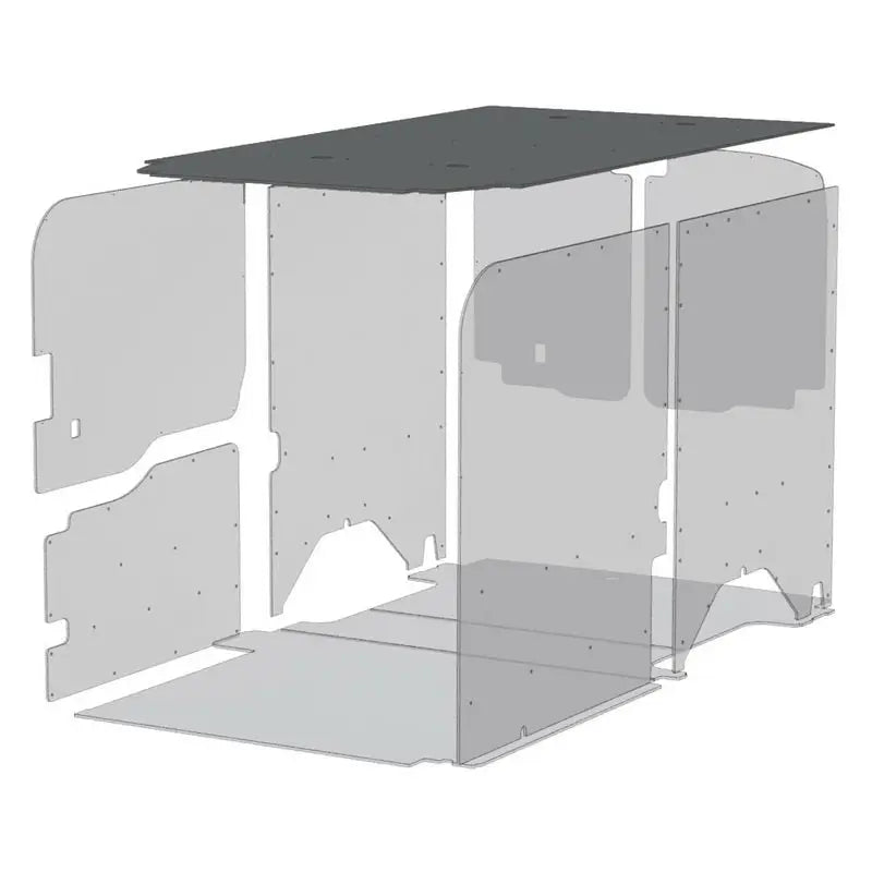 Exploded view of Van interior paneling with Legend Fleet Duratherm ceiling liner