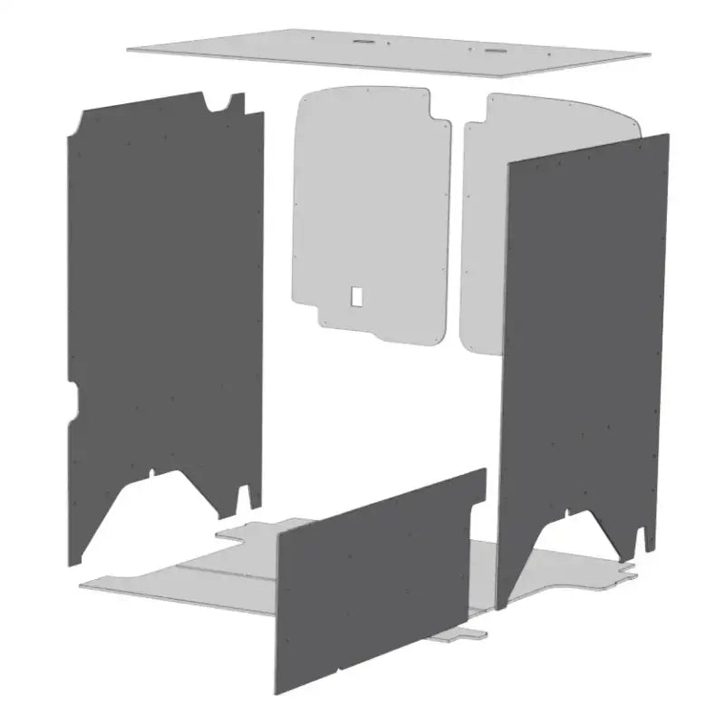 Exploded view of van interior paneling with Legend Fleet Duratherm Wall Liner