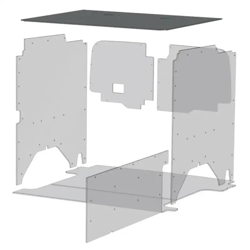 Exploded view of Legend Fleet Duratherm ceiling liner for van interior paneling kit