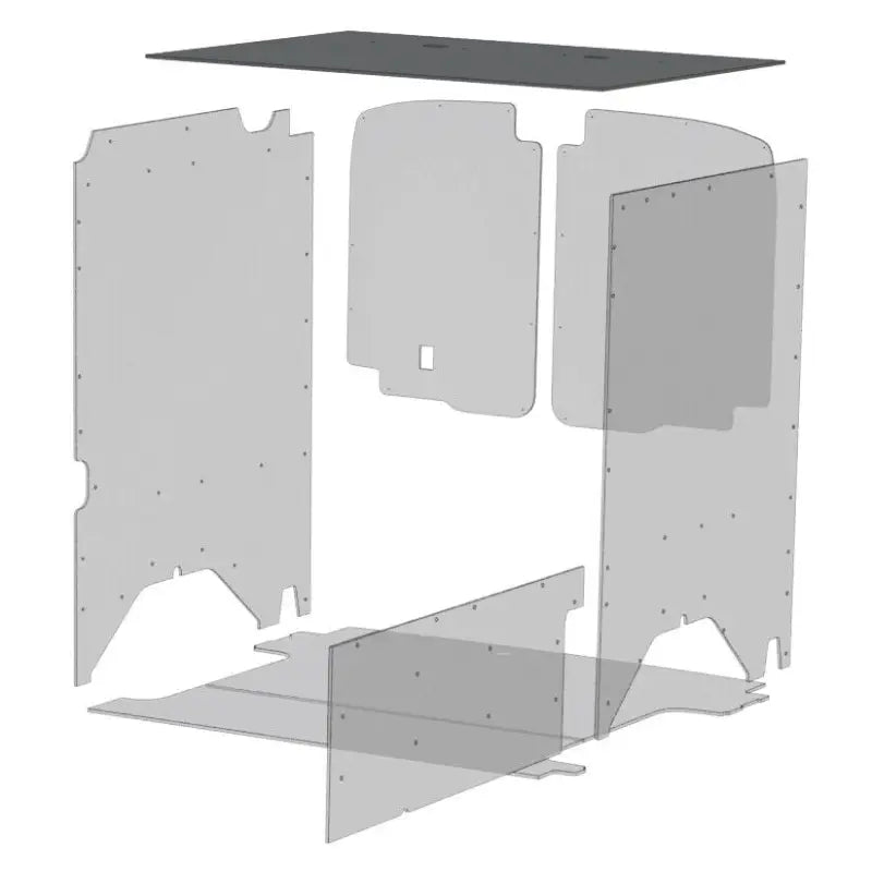 Exploded view of Legend Fleet Duratherm ceiling liner in van interior paneling design