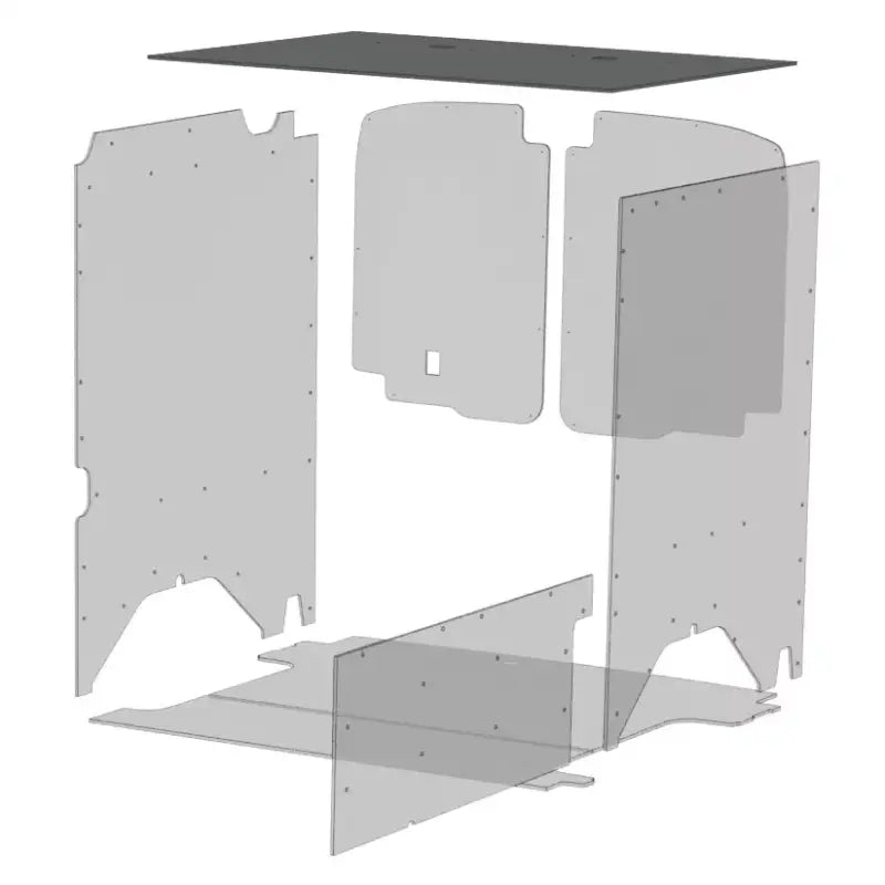 Exploded view of van interior paneling with Legend Fleet Duratherm ceiling liner