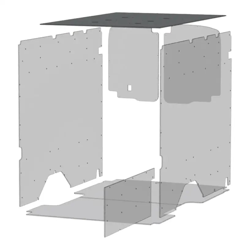 Exploded view of van interior paneling with Legend Fleet Duratherm ceiling liner