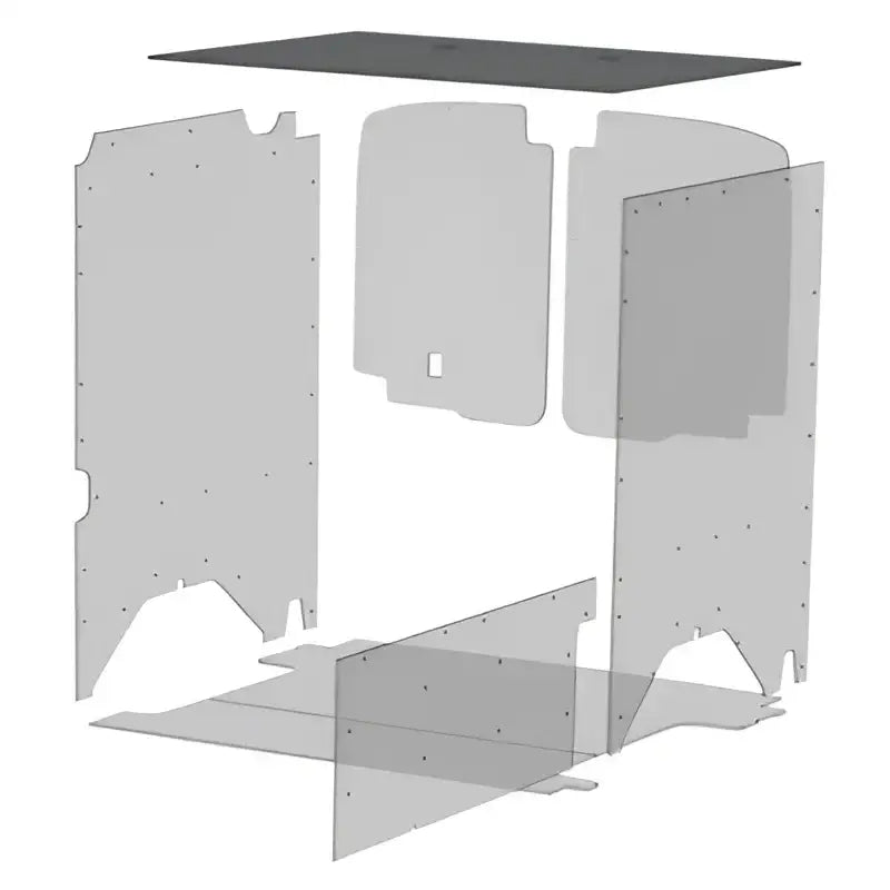 Exploded view of van interior paneling with Legend Fleet Duratherm ceiling liner