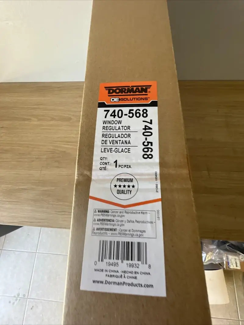Dorman window regulator in box for easy installation - great dorman window part