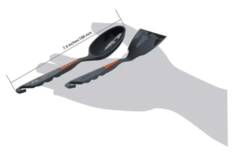 Black cooking utensils with orange accents from 74130 G.S.I.Sports Pack Spoon Spatula Set