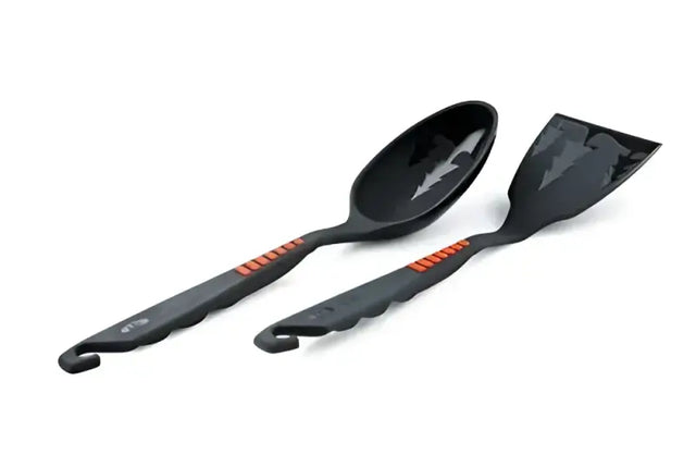 Black cooking utensils with orange accents from 74130 G.S.I.Sports Pack Spoon Spatula Set