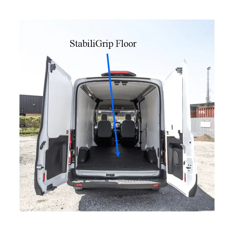 742-135-6441 Legend Fleet Stabiligrip installed in a Transit 148Wb, showcasing durable, high-quality construction for enhanced stability and support. Ideal for RV, Automotive, Powersports, off-road, marine, exterior, truck accessories, interior, truck bed, and RV parts. Cargo Management, AVADA - Best Sellers, Must Haves