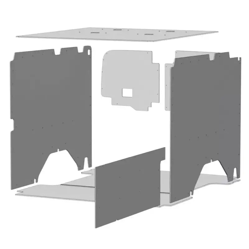 Exploded view of van interior paneling with Legend Fleet Duratherm wall liner