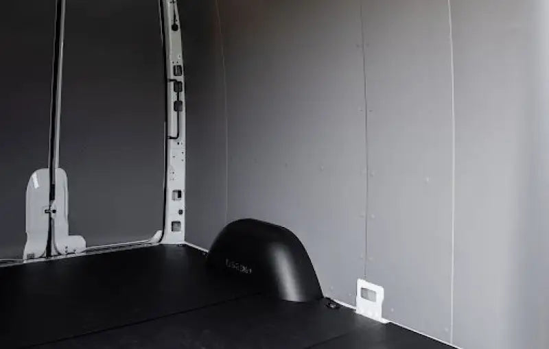 Van interior with black floor showcasing Legend Fleet Duratherm ceiling liner kit