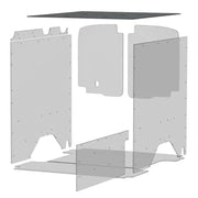 Exploded view of Legend Fleet Duratherm ceiling liner interior paneling for Fleet Duratherm ceiling