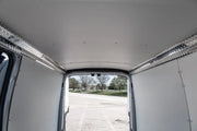 White box truck interior with silver lining and Legend Fleet aluminum top sill 74C7-151-1010.L