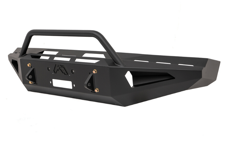CH05-RS1362-1 Fab Fours 2003-2007 Chevy Hd Classic Red Steel Bumper, front view showcasing durable steel construction and stylish design.