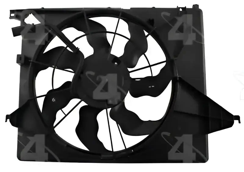 Black plastic radiator fan assembly for Four Seasons radiator fan replacement