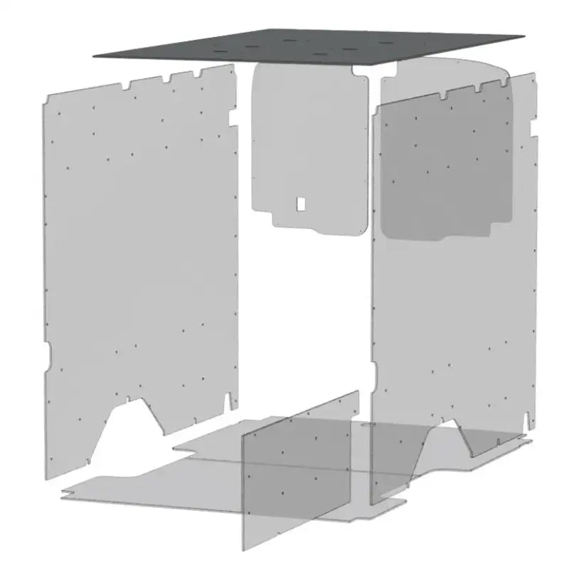 Exploded view of van interior paneling with Legend Fleet Duratherm ceiling liner
