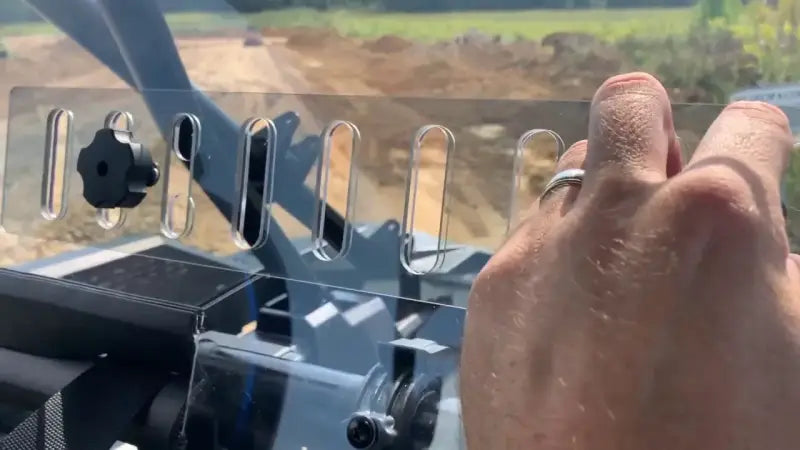 Transparent acrylic gun rack with black knob for spike rear windshield tint 77-4300-R-T