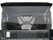 Clear UTV rear windshield with black top trim and gray support frame for 77-7350-R-T Spike Rear Windshield Tint W/Vent