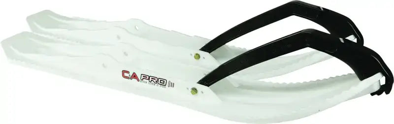 White snowmobile skis with black handles, perfect for RV parts & accessories or truck parts